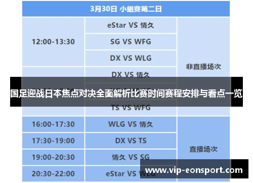 国足迎战日本焦点对决全面解析比赛时间赛程安排与看点一览 国足迎战日本焦点对决全面解析比赛时间赛程安排与看点一览