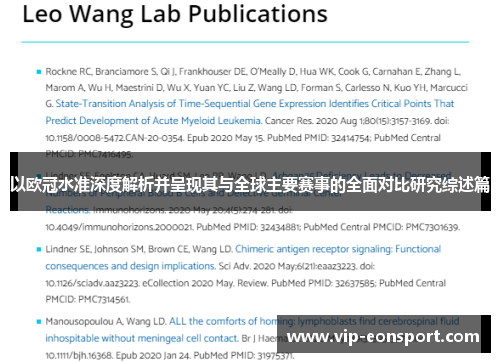 以欧冠水准深度解析并呈现其与全球主要赛事的全面对比研究综述篇